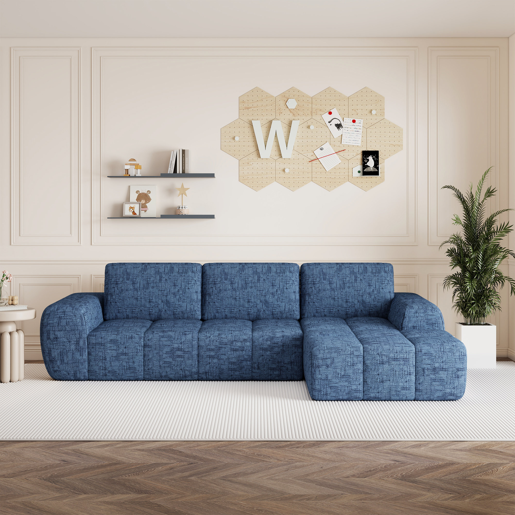 Mercer41 100" Chenille Cloud Sectional Sofa – Convertible L-Shaped ...